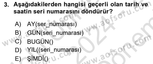 İşletme Analitiği Dersi 2024 - 2025 Yılı (Final) Dönem Sonu Sınav Soruları 3. Soru