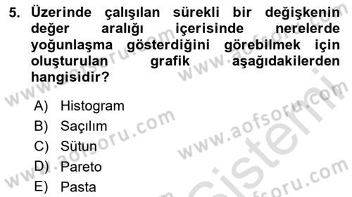 İşletme Analitiği Dersi 2024 - 2025 Yılı (Final) Dönem Sonu Sınav Soruları 5. Soru
