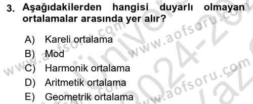 İşletme Analitiği Dersi 2024 - 2025 Yılı Yaz Okulu Sınav Soruları 3. Soru