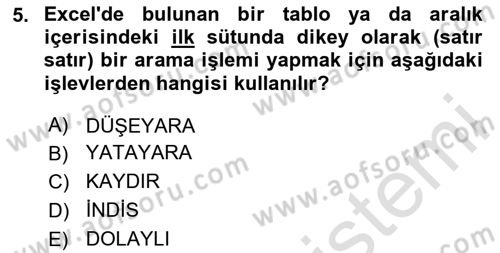 İşletme Analitiği Dersi 2024 - 2025 Yılı Yaz Okulu Sınav Soruları 5. Soru