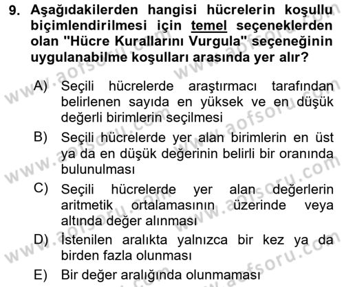 İşletme Analitiği Dersi 2024 - 2025 Yılı Yaz Okulu Sınav Soruları 9. Soru
