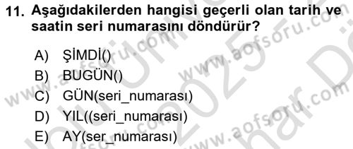 İşletme Analitiği Dersi 2025 - 2026 Yılı (Vize) Ara Sınav Soruları 11. Soru