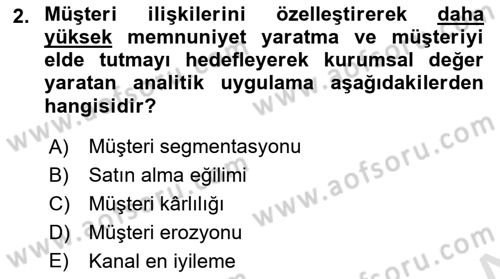 İşletme Analitiği Dersi 2025 - 2026 Yılı (Vize) Ara Sınav Soruları 2. Soru