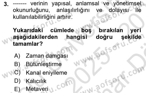 İşletme Analitiği Dersi 2025 - 2026 Yılı (Vize) Ara Sınav Soruları 3. Soru