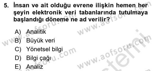 İşletme Analitiği Dersi 2025 - 2026 Yılı (Vize) Ara Sınav Soruları 5. Soru