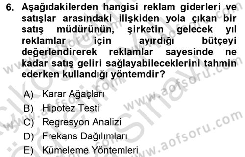 İşletme Analitiği Dersi 2025 - 2026 Yılı (Vize) Ara Sınav Soruları 6. Soru
