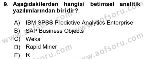 İşletme Analitiği Dersi 2025 - 2026 Yılı (Vize) Ara Sınav Soruları 9. Soru