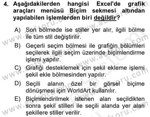 İşlem Tabloları Dersi 2017 - 2018 Yılı (Final) Dönem Sonu Sınav Soruları 4. Soru