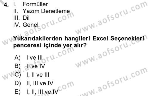 İşlem Tabloları Dersi 2018 - 2019 Yılı Yaz Okulu Sınav Soruları 4. Soru