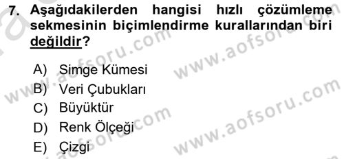 İşlem Tabloları Dersi Ara Sınavı Deneme Sınav Soruları 7. Soru