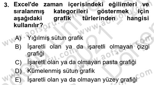 İşlem Tabloları Dersi 2021 - 2022 Yılı (Final) Dönem Sonu Sınav Soruları 3. Soru