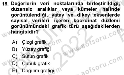 İşlem Tabloları Dersi Ara Sınavı Deneme Sınav Soruları 18. Soru