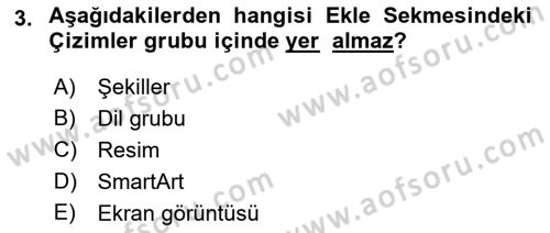 İşlem Tabloları Dersi 2022 - 2023 Yılı (Final) Dönem Sonu Sınav Soruları 3. Soru