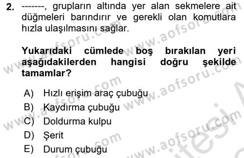 İşlem Tabloları Dersi 2023 - 2024 Yılı Yaz Okulu Sınav Soruları 2. Soru