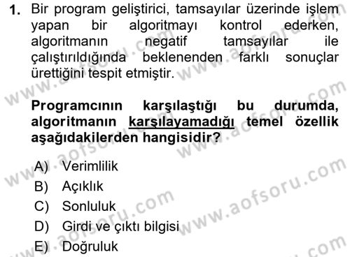 Algoritmalar Ve Programlama Dersi 2016 - 2017 Yılı (Vize) Ara Sınav Soruları 1. Soru