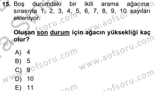 Algoritmalar Ve Programlama Dersi 2016 - 2017 Yılı (Vize) Ara Sınav Soruları 15. Soru