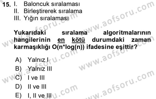 Algoritmalar Ve Programlama Dersi 2016 - 2017 Yılı (Final) Dönem Sonu Sınav Soruları 15. Soru