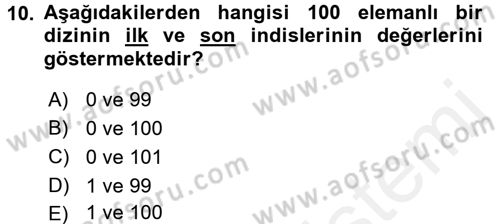 Algoritmalar Ve Programlama Dersi 2017 - 2018 Yılı (Vize) Ara Sınav Soruları 10. Soru