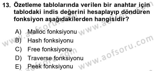 Algoritmalar Ve Programlama Dersi 2017 - 2018 Yılı (Vize) Ara Sınav Soruları 13. Soru