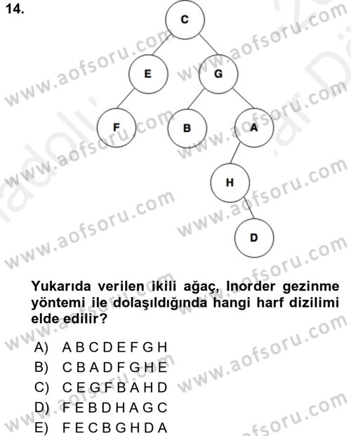 Algoritmalar Ve Programlama Dersi 2017 - 2018 Yılı (Vize) Ara Sınav Soruları 14. Soru