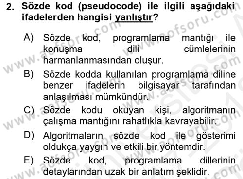 Algoritmalar Ve Programlama Dersi 2017 - 2018 Yılı (Vize) Ara Sınav Soruları 2. Soru