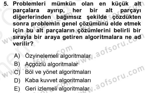 Algoritmalar Ve Programlama Dersi 2017 - 2018 Yılı (Vize) Ara Sınav Soruları 5. Soru