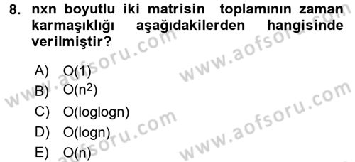 Algoritmalar Ve Programlama Dersi 2017 - 2018 Yılı (Final) Dönem Sonu Sınav Soruları 8. Soru