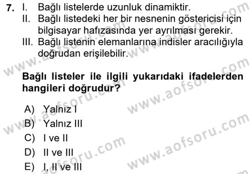 Algoritmalar Ve Programlama Dersi 2018 - 2019 Yılı (Vize) Ara Sınav Soruları 7. Soru