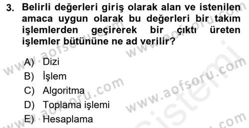 Algoritmalar Ve Programlama Dersi 2018 - 2019 Yılı (Final) Dönem Sonu Sınav Soruları 3. Soru