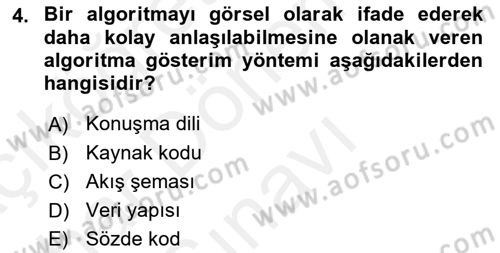 Algoritmalar Ve Programlama Dersi 2018 - 2019 Yılı (Final) Dönem Sonu Sınav Soruları 4. Soru
