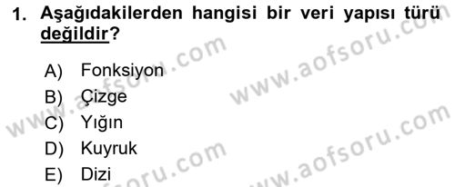 Algoritmalar Ve Programlama Dersi 2021 - 2022 Yılı (Vize) Ara Sınav Soruları 1. Soru