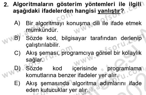 Algoritmalar Ve Programlama Dersi 2021 - 2022 Yılı (Vize) Ara Sınav Soruları 2. Soru