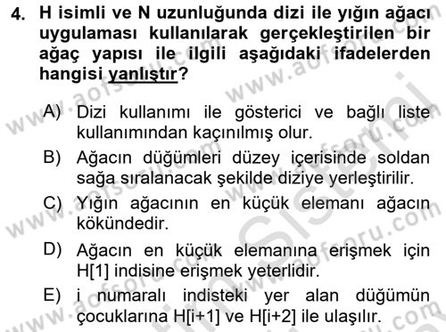 Algoritmalar Ve Programlama Dersi 2021 - 2022 Yılı (Final) Dönem Sonu Sınav Soruları 4. Soru