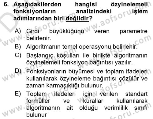 Algoritmalar Ve Programlama Dersi 2021 - 2022 Yılı (Final) Dönem Sonu Sınav Soruları 6. Soru