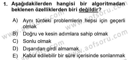 Algoritmalar Ve Programlama Dersi 2021 - 2022 Yılı Yaz Okulu Sınav Soruları 1. Soru