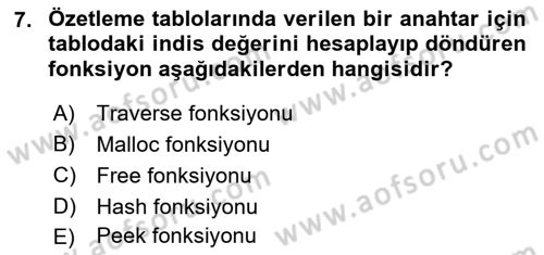 Algoritmalar Ve Programlama Dersi 2022 - 2023 Yılı Yaz Okulu Sınav Soruları 7. Soru
