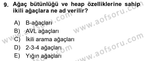 Algoritmalar Ve Programlama Dersi 2022 - 2023 Yılı Yaz Okulu Sınav Soruları 9. Soru