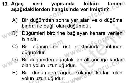 Algoritmalar Ve Programlama Dersi 2023 - 2024 Yılı (Vize) Ara Sınav Soruları 13. Soru
