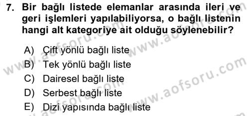 Algoritmalar Ve Programlama Dersi 2023 - 2024 Yılı (Vize) Ara Sınav Soruları 7. Soru