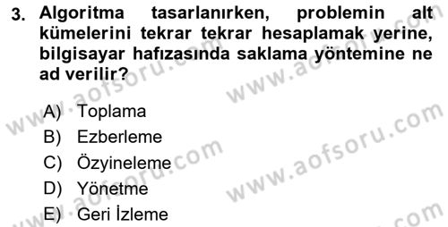 Algoritmalar Ve Programlama Dersi 2023 - 2024 Yılı (Final) Dönem Sonu Sınav Soruları 3. Soru