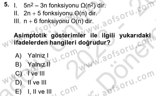 Algoritmalar Ve Programlama Dersi 2023 - 2024 Yılı (Final) Dönem Sonu Sınav Soruları 5. Soru