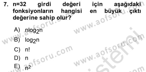 Algoritmalar Ve Programlama Dersi 2023 - 2024 Yılı (Final) Dönem Sonu Sınav Soruları 7. Soru