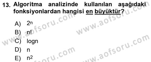 Algoritmalar Ve Programlama Dersi 2023 - 2024 Yılı Yaz Okulu Sınav Soruları 13. Soru