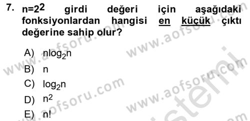 Algoritmalar Ve Programlama Dersi 2024 - 2025 Yılı (Final) Dönem Sonu Sınav Soruları 7. Soru