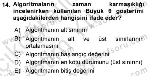 Algoritmalar Ve Programlama Dersi 2024 - 2025 Yılı Yaz Okulu Sınav Soruları 14. Soru