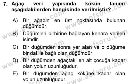 Algoritmalar Ve Programlama Dersi 2024 - 2025 Yılı Yaz Okulu Sınav Soruları 7. Soru
