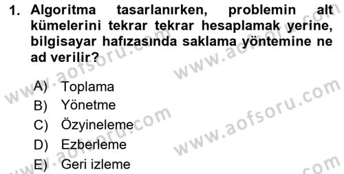 Algoritmalar Ve Programlama Dersi 2025 - 2026 Yılı (Vize) Ara Sınav Soruları 1. Soru