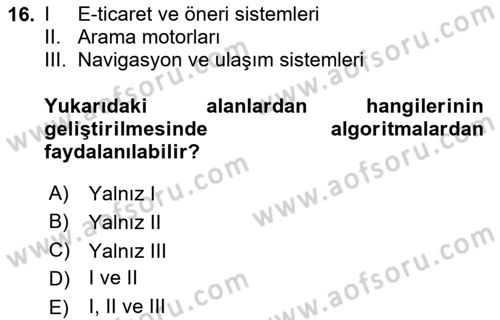 Algoritmalar Ve Programlama Dersi 2025 - 2026 Yılı (Vize) Ara Sınav Soruları 16. Soru