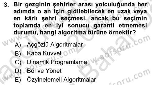 Algoritmalar Ve Programlama Dersi 2025 - 2026 Yılı (Vize) Ara Sınav Soruları 3. Soru