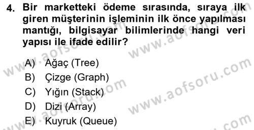 Algoritmalar Ve Programlama Dersi 2025 - 2026 Yılı (Vize) Ara Sınav Soruları 4. Soru